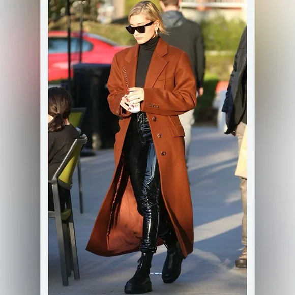 NWT Alexander Wang Long Darted Single Breasted Wool BlendCoat Sz M Hailey Bieber - Picture 11 of 11